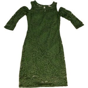 Ambiance Women's Floral Cutout Lace Dress Size Large
